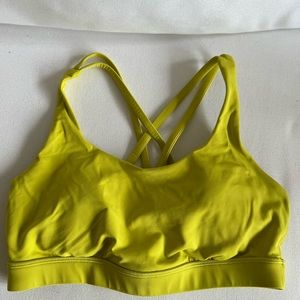 Lululemon energy sports bra yellow serpentine size 8